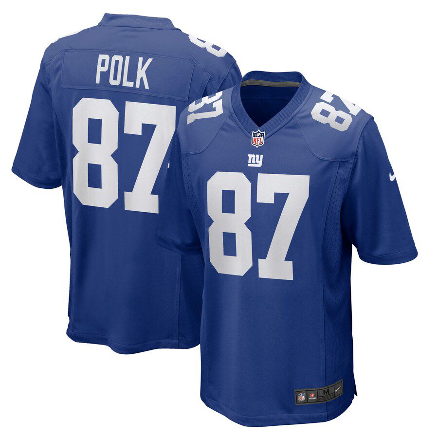 Men New York Giants 87 Makai Polk Nike Royal Home Game Player NFL Jersey